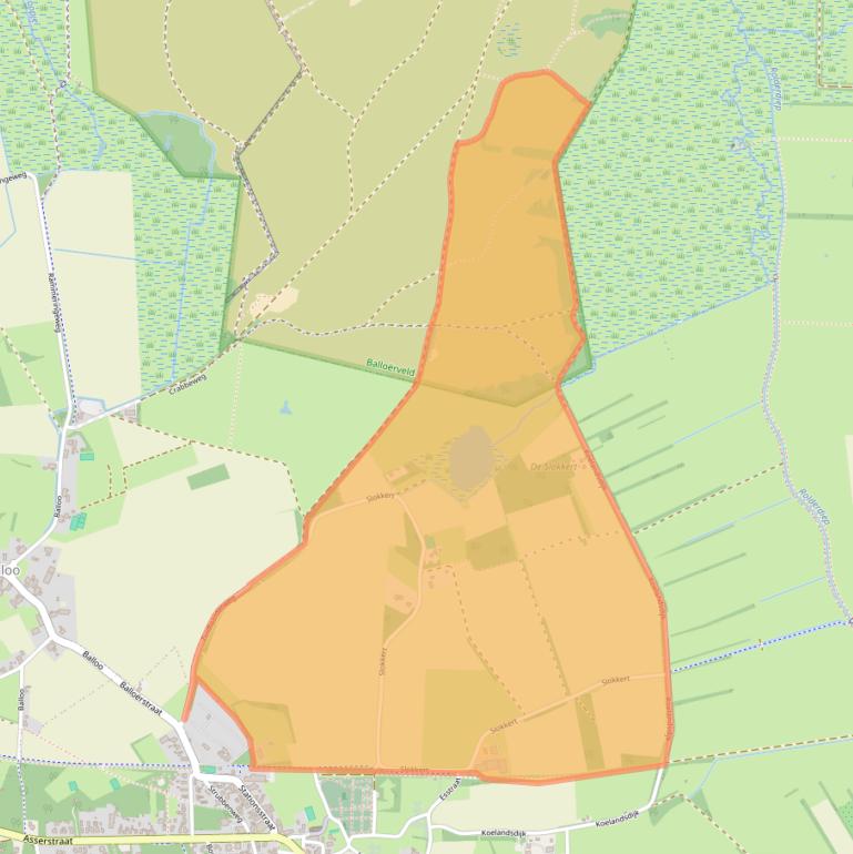 Kaart van postcodegebied 9451TD.
