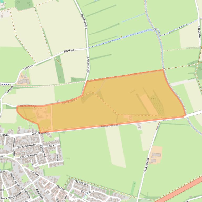 Kaart van postcodegebied 9451TE.