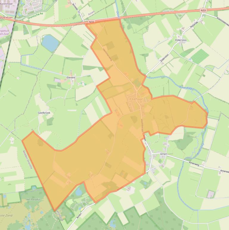 Kaart van postcodegebied 9454.