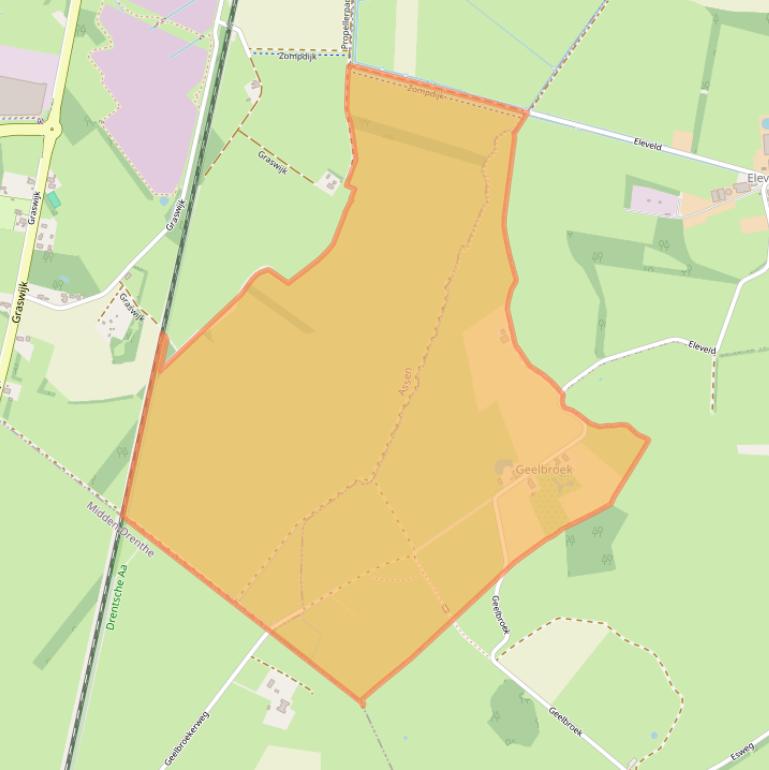 Kaart van postcodegebied 9455.