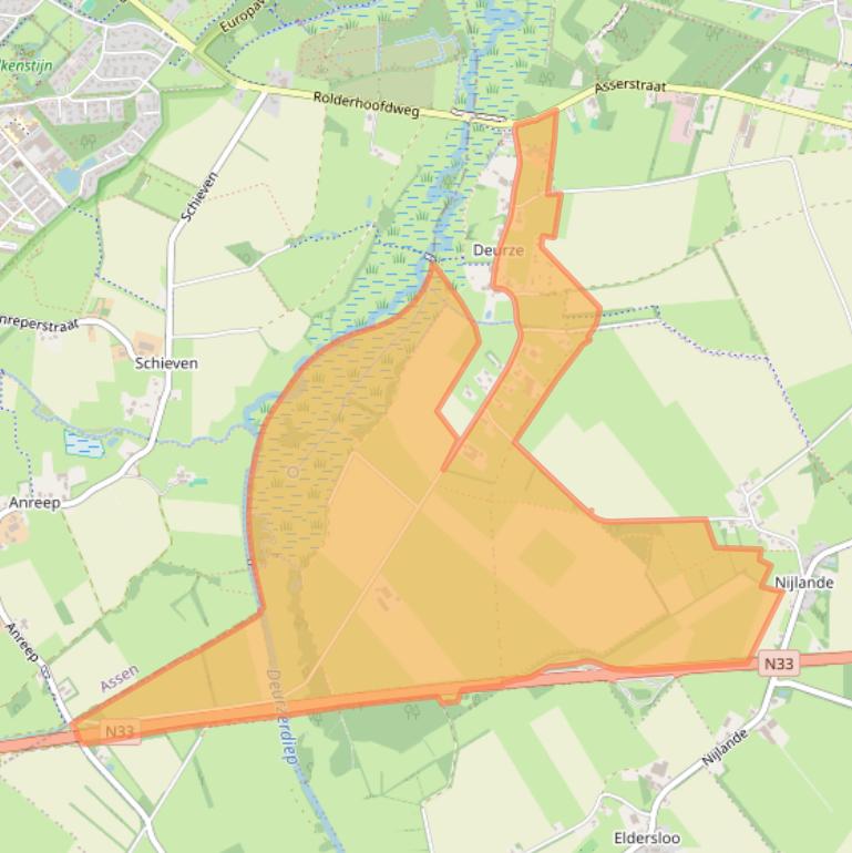 Kaart van postcodegebied 9457TA.