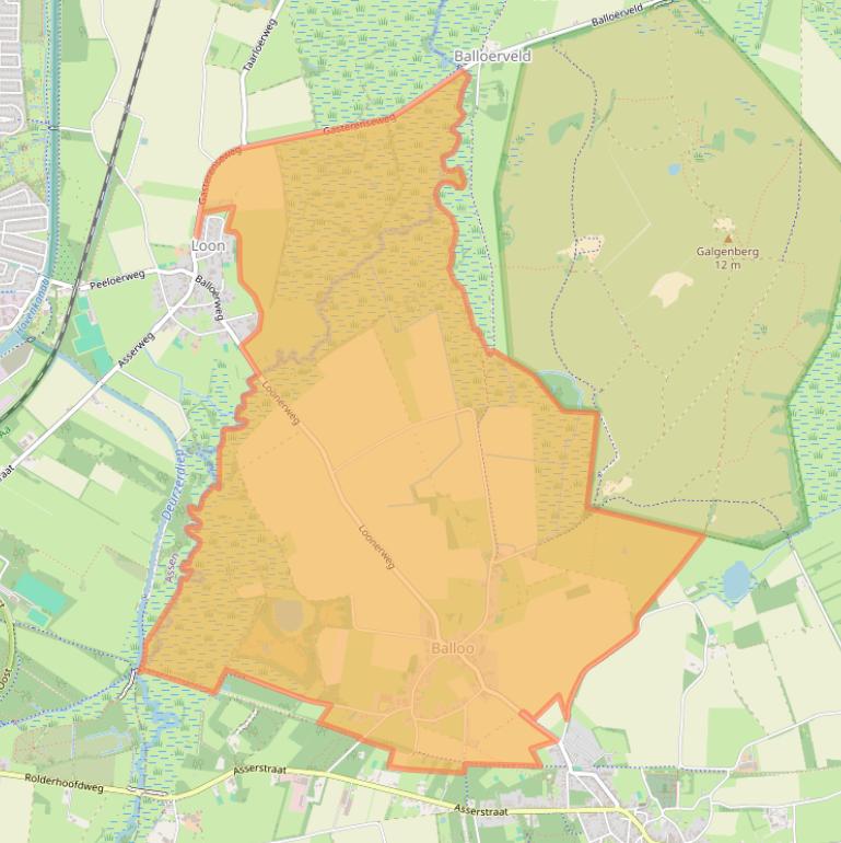 Kaart van postcodegebied 9458.