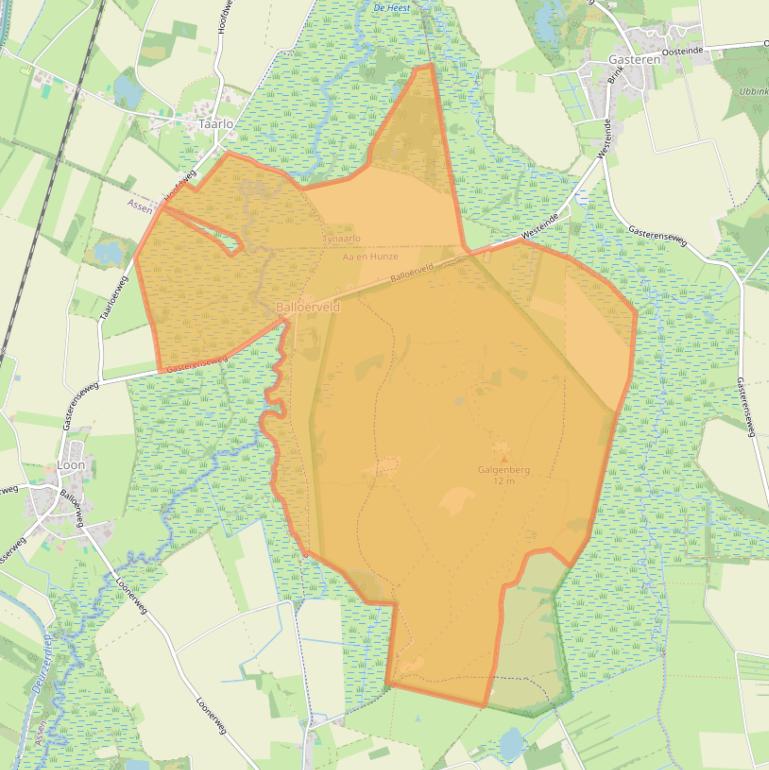 Kaart van postcodegebied 9459TA.