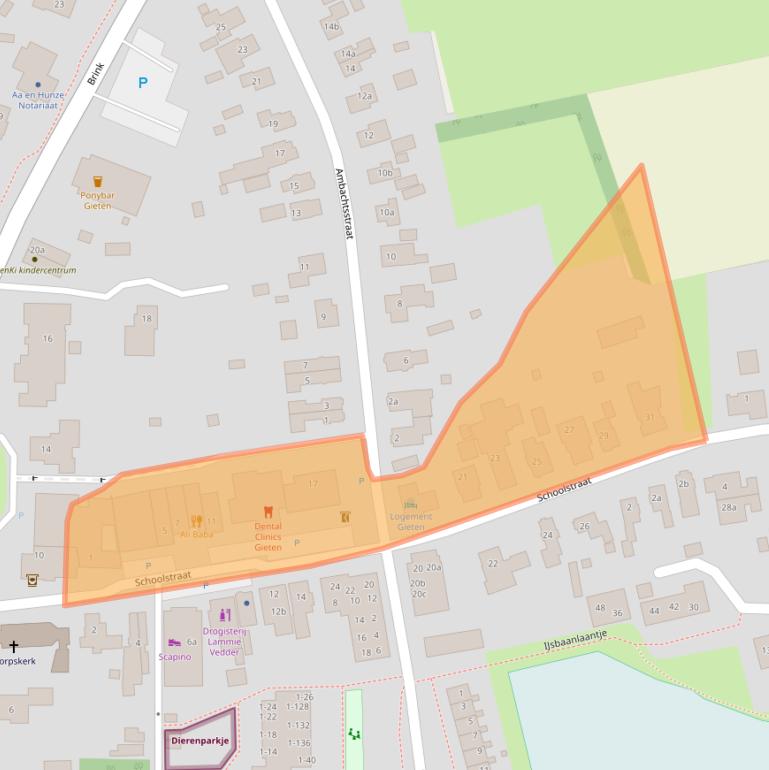 Kaart van postcodegebied 9461AA.