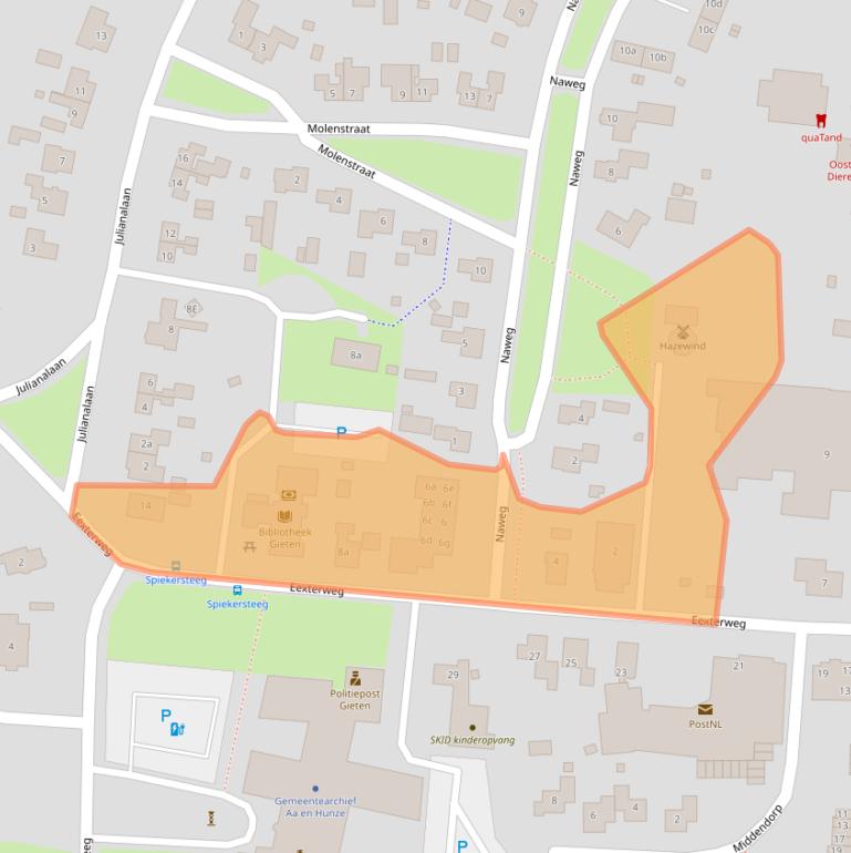 Kaart van postcodegebied 9461BD.