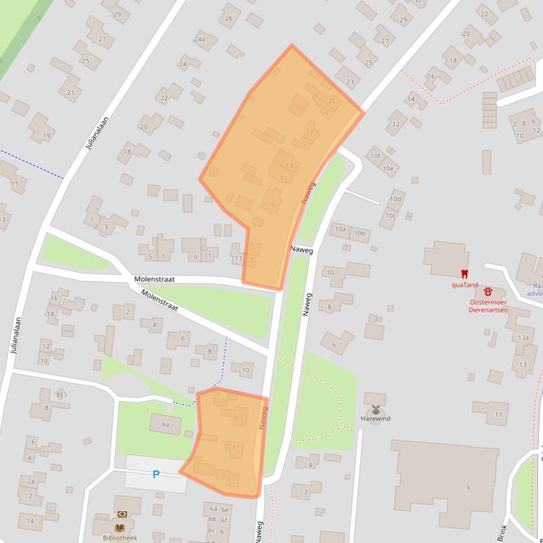 Kaart van postcodegebied 9461BJ.