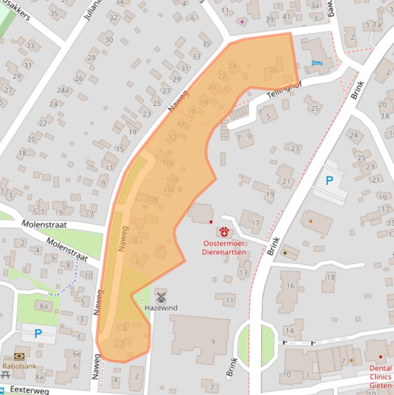 Kaart van postcodegebied 9461BL.