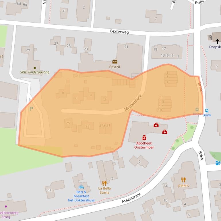 Kaart van postcodegebied 9461BW.