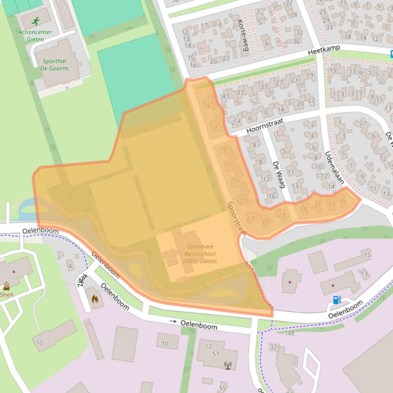 Kaart van postcodegebied 9461DA.