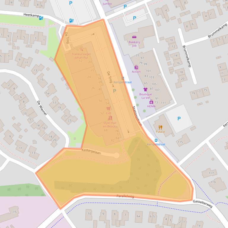 Kaart van postcodegebied 9461DC.