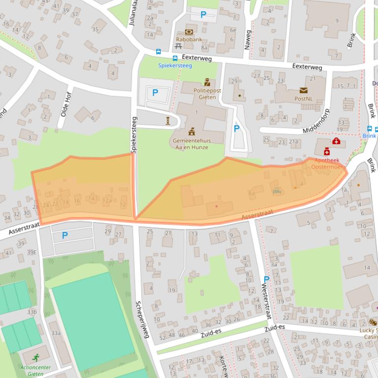 Kaart van postcodegebied 9461GC.