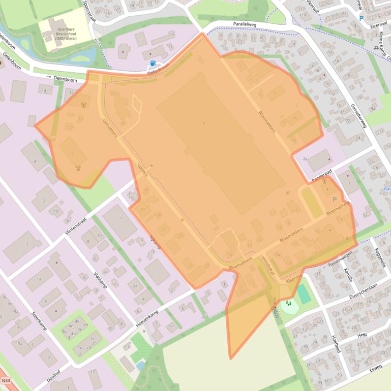 Kaart van postcodegebied 9461GX.