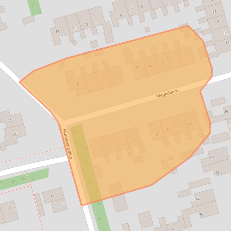 Kaart van postcodegebied 9461KJ.