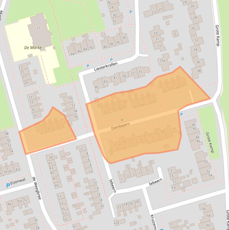 Kaart van postcodegebied 9461KV.