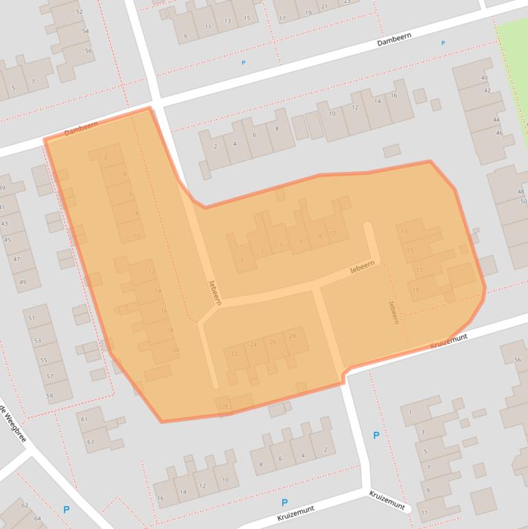 Kaart van postcodegebied 9461KW.