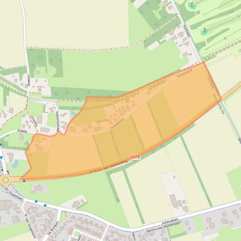 Kaart van postcodegebied 9462PA.