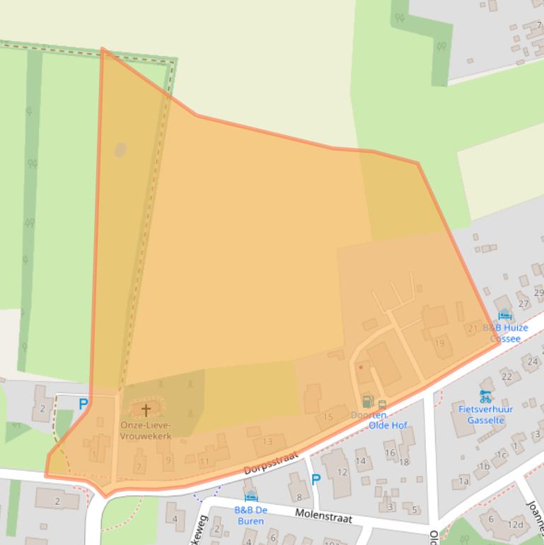 Kaart van postcodegebied 9462PJ.