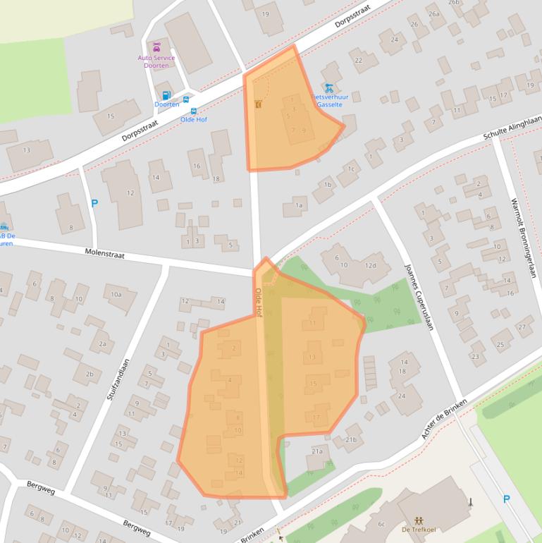 Kaart van postcodegebied 9462RP.