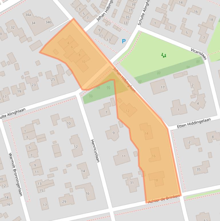 Kaart van postcodegebied 9462RW.