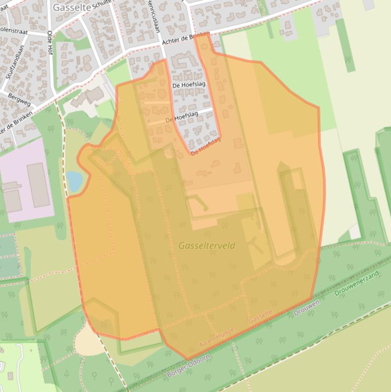 Kaart van postcodegebied 9462RZ.