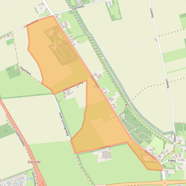 Kaart van postcodegebied 9462TC.