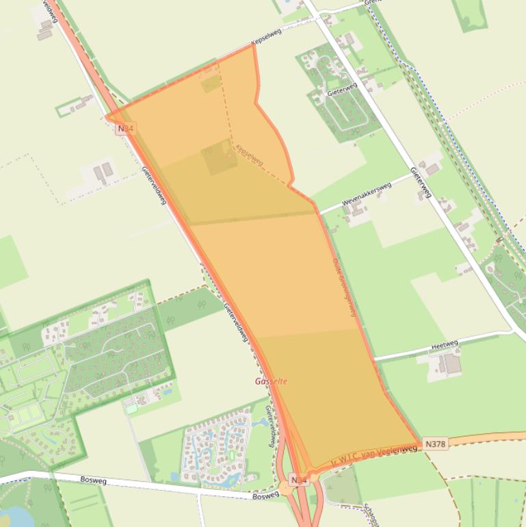 Kaart van postcodegebied 9462TH.