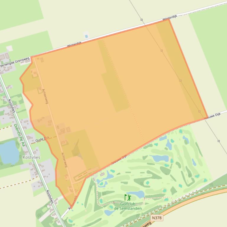 Kaart van postcodegebied 9462TM.