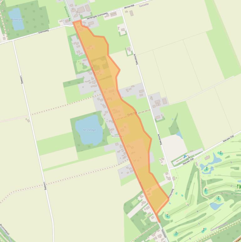 Kaart van postcodegebied 9462TR.