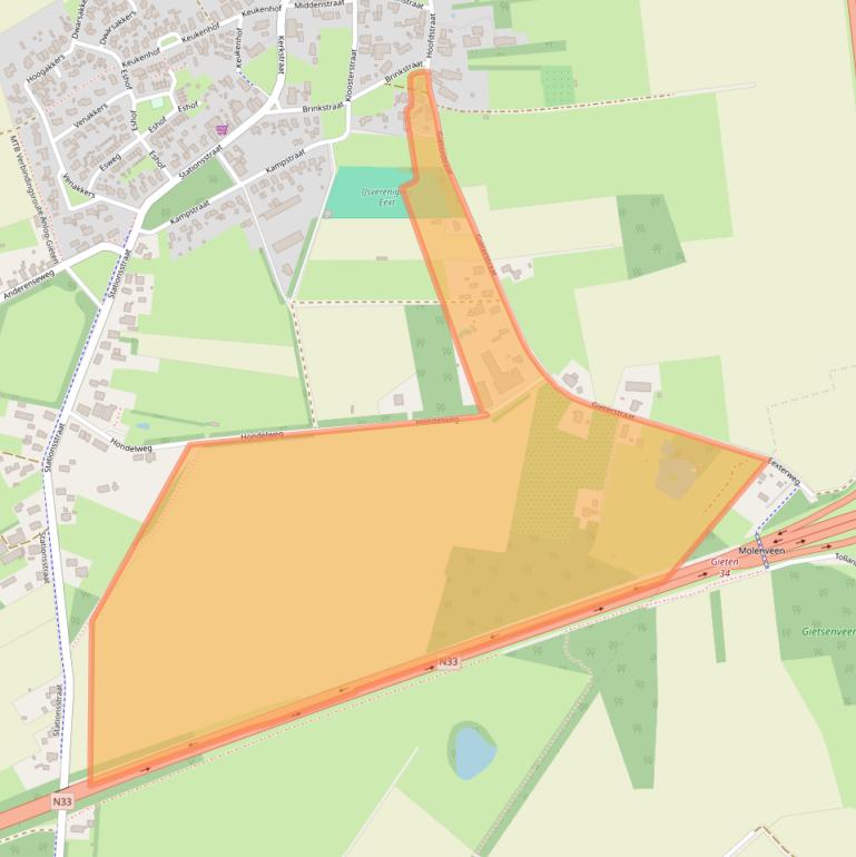 Kaart van postcodegebied 9463PX.