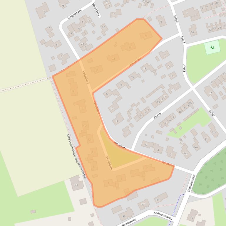 Kaart van postcodegebied 9463RH.