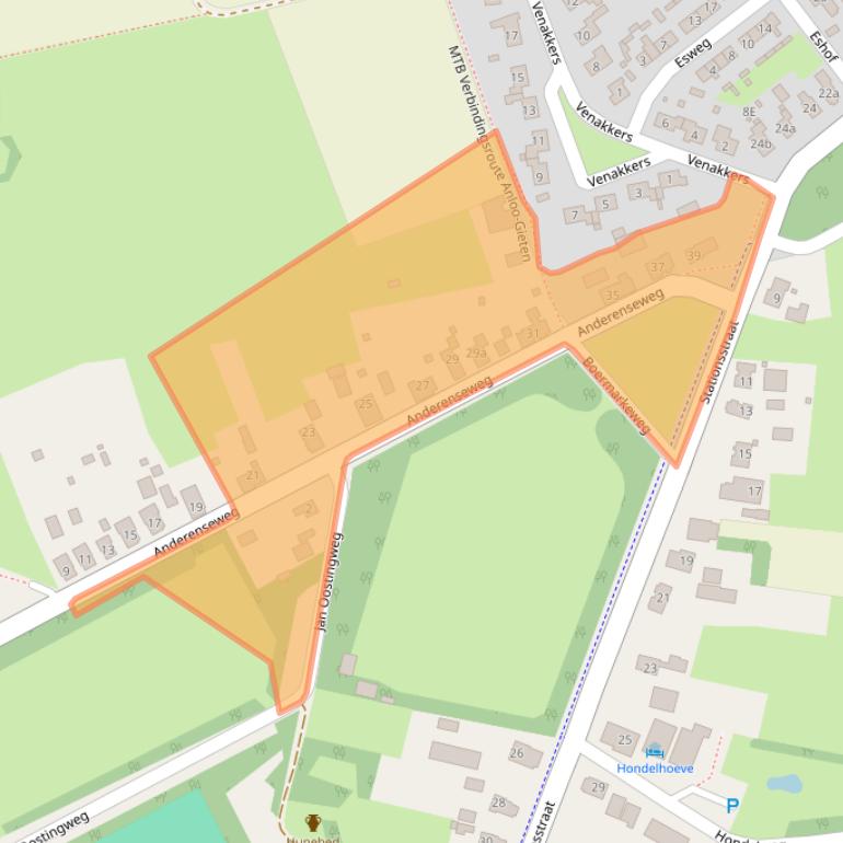 Kaart van postcodegebied 9463RN.