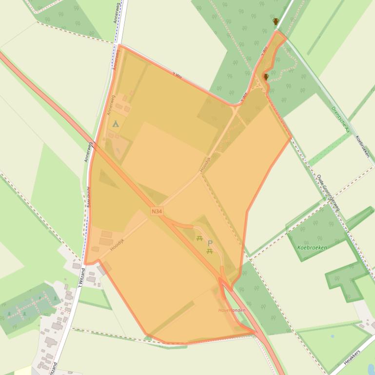 Kaart van postcodegebied 9463TB.