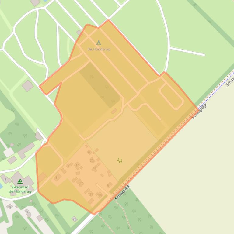 Kaart van postcodegebied 9463TC.