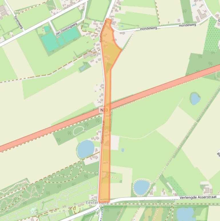 Kaart van postcodegebied 9463TH.