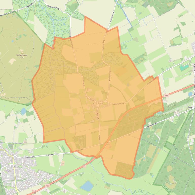 Kaart van postcodegebied 9465.