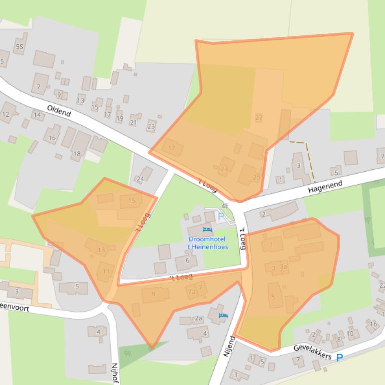 Kaart van postcodegebied 9465TL.