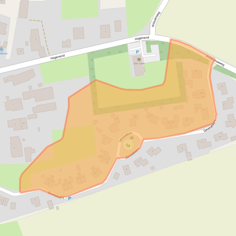 Kaart van postcodegebied 9465TT.