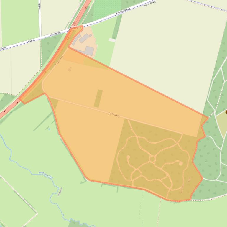 Kaart van postcodegebied 9465TX.