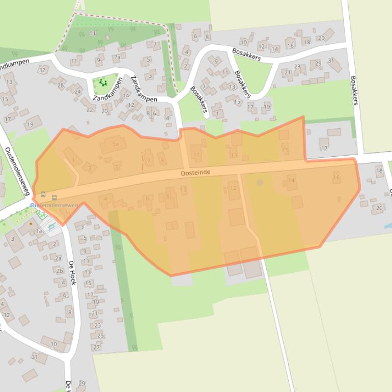 Kaart van postcodegebied 9466PA.