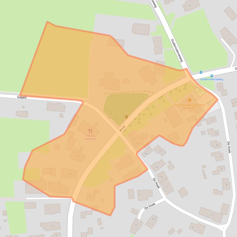 Kaart van postcodegebied 9466PE.