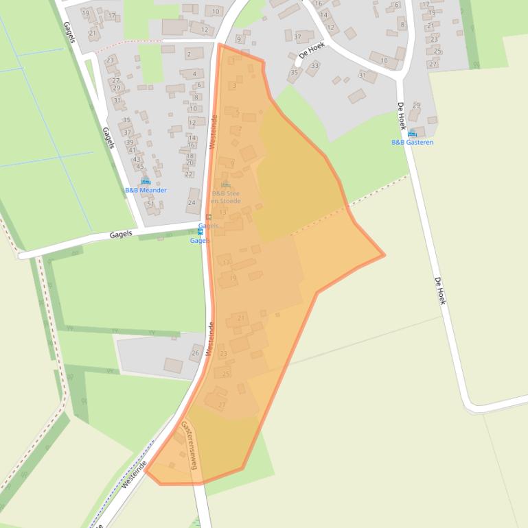 Kaart van postcodegebied 9466PG.