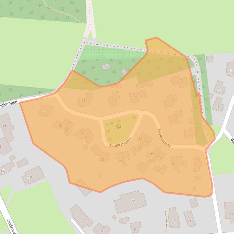 Kaart van postcodegebied 9466PM.