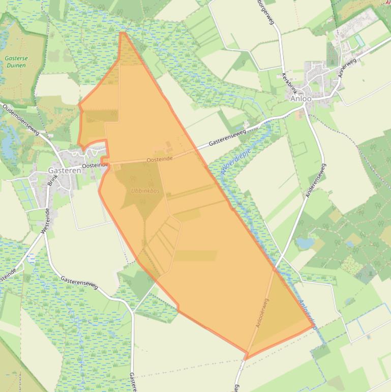 Kaart van postcodegebied 9466TA.