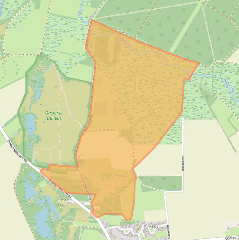 Kaart van postcodegebied 9466TB.