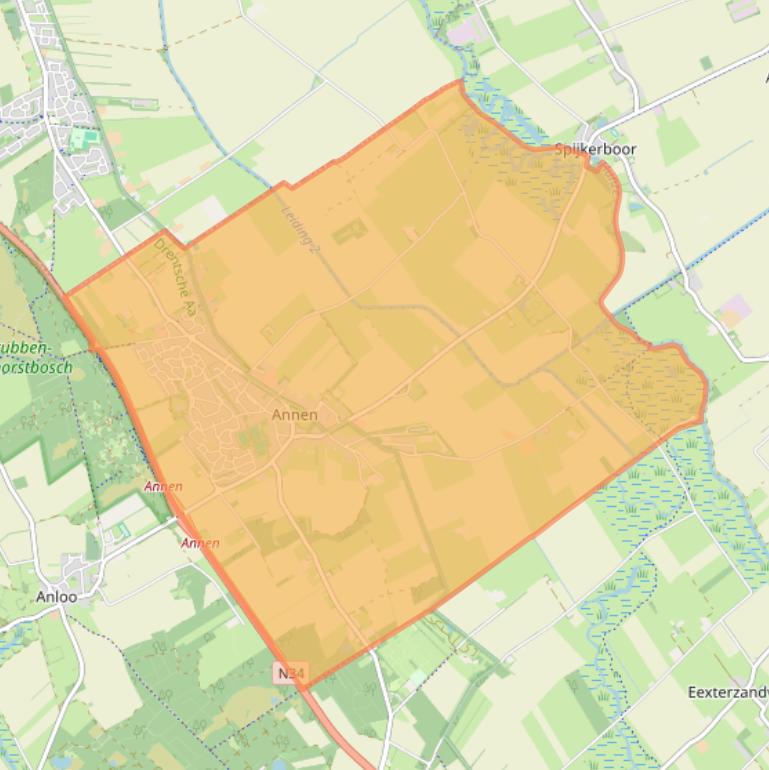 Kaart van postcodegebied 9468.