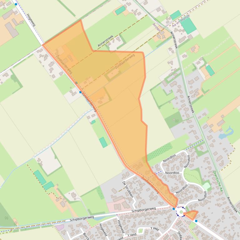 Kaart van postcodegebied 9468AA.