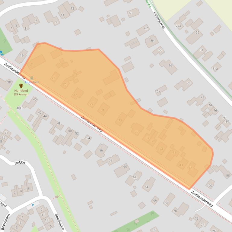 Kaart van postcodegebied 9468AB.