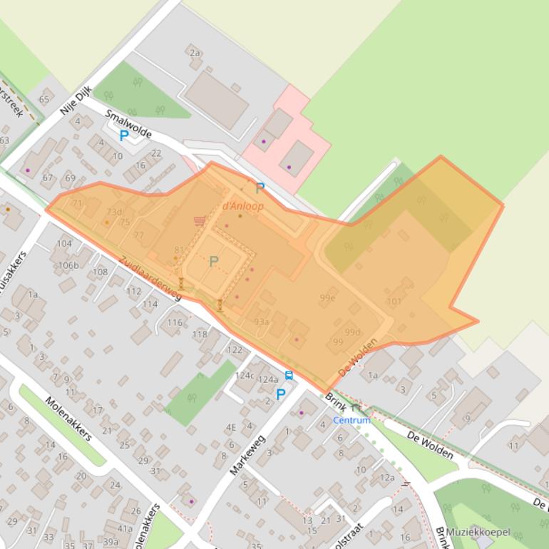 Kaart van postcodegebied 9468AD.