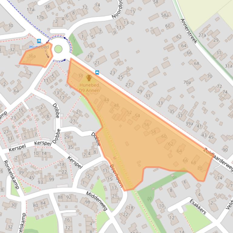 Kaart van postcodegebied 9468AG.