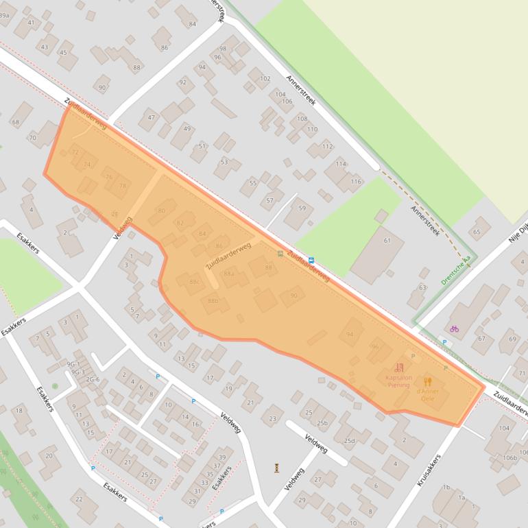 Kaart van postcodegebied 9468AH.